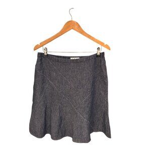 Cabi Womens Linen A-Line Denim Skirt Size 8 Blue Stitching Detail